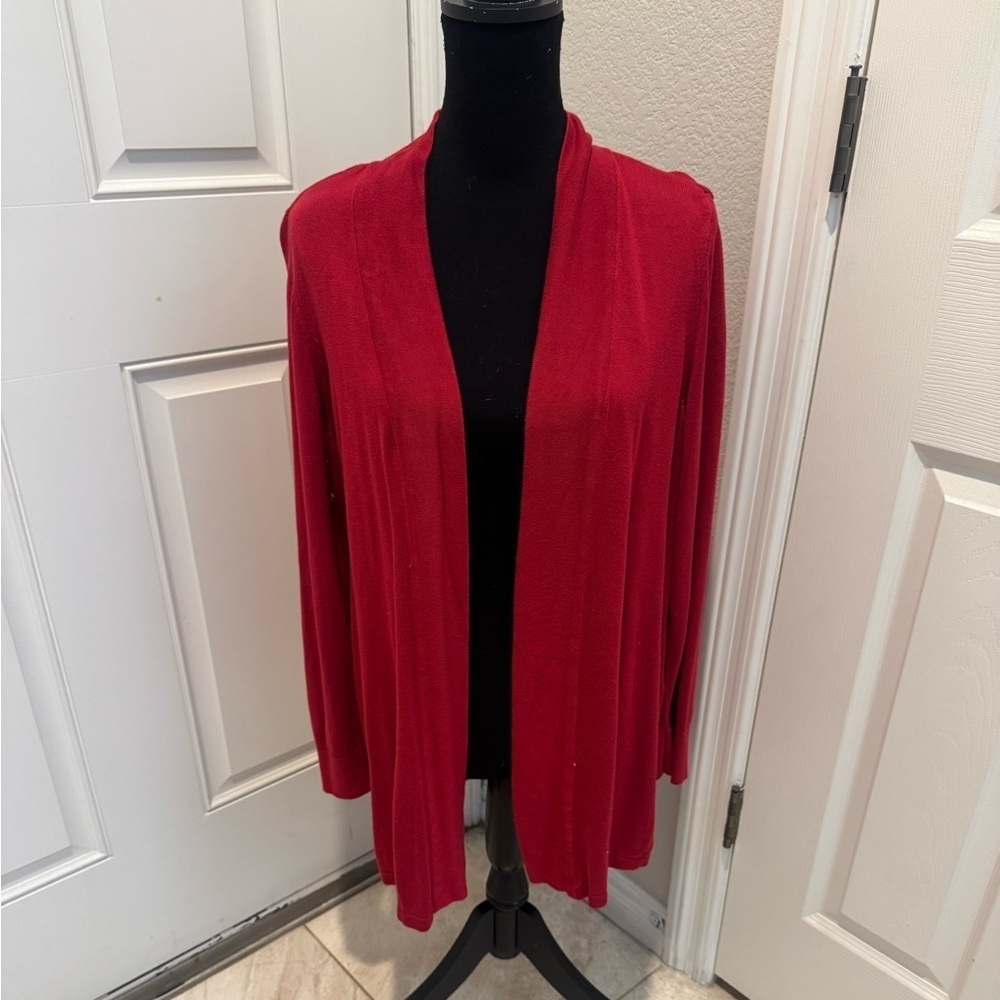 Chicos red cardigan Red Women's Sweater no snags no fading size 2